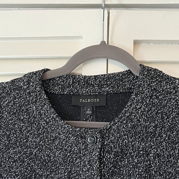 Talbots navy boucle blazer jacket 12 - Picture 4 of 9